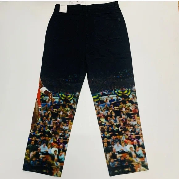 Nike Jordan Black and Red Basketball Print Men's Jeans.Men’s Size 30 Medium